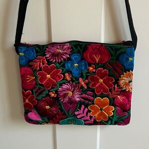 Colourful Mexican Floral Handmade Embroidered Women's Bag / Purse